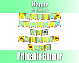 Happy Sukkot Printable Banner | Sukkah Decorations, Sukkot Crafts | Feast of Tabernacles