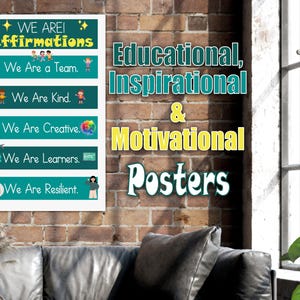 Educatieve en inspirerende kaartposters met positieve affirmaties | Voor lesgeven in geestelijke gezondheid en zelfzorg: bundel downloaden