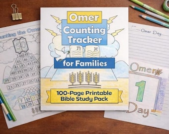 Count the Omer Printable Calendar for Families, Bible Study Tracker, Feast Days Homeschool PDF