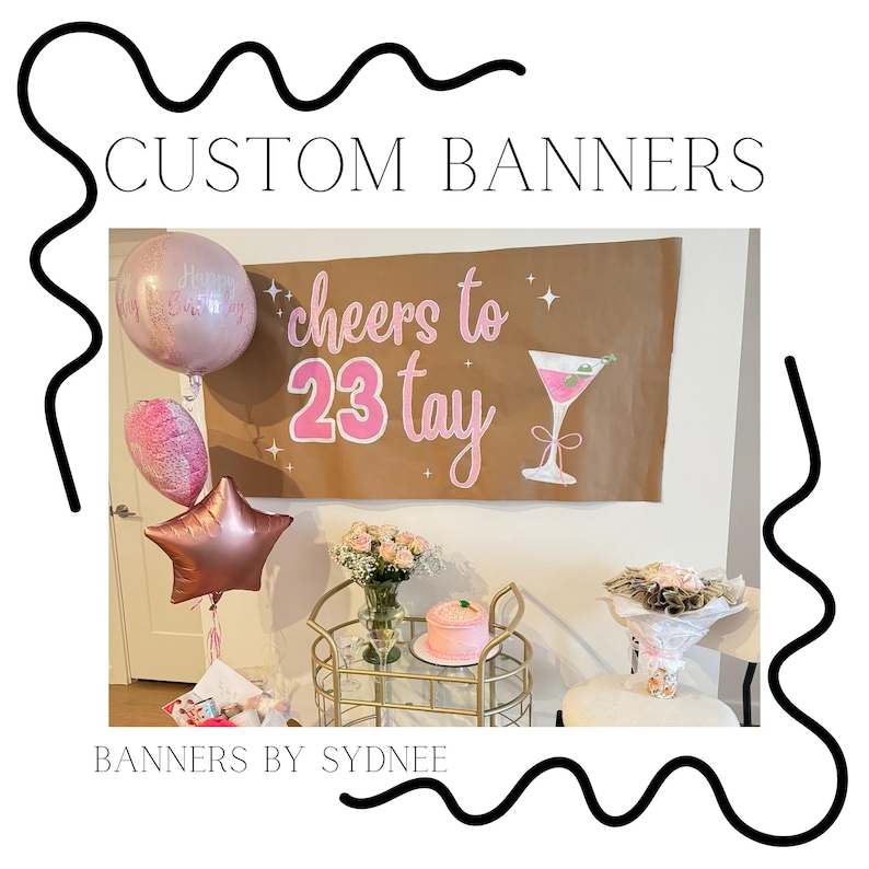 Personalized Hand-painted Banner – Floral Pattern – Custom Birthday ...