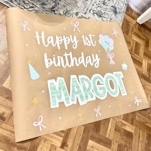 Banner de aniversário personalizado - banner de festa de aniversário | banner de papel pardo pintado à mão, banner de artesanato de aniversário, vigésimo primeiro aniversário, aniversário infantil