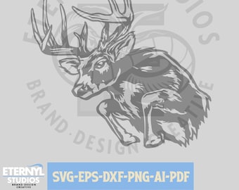 Whitetail Buck SVG: Deer Cut File, Hunting Clipart (Digital Download)