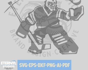 Hockey Torhüter SVG: Eishockey Stick Clipart (digitaler Download)