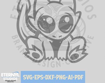 ベビードラゴンのSVG、クリップアートベクターグラフィック（デジタルダウンロード）