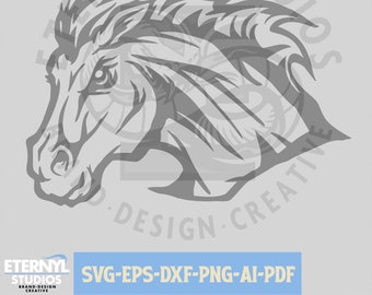 Mustang Mascot Vector, School Sports Design (Digital Download)