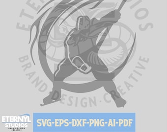 Ice Hockey Player Slapshot SVG Clipart (Digital Download)