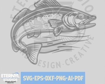 Walleye Fishing Logo SVG: Original Fish Clipart (Digital Download)