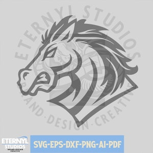 Mustang Mascot Logo: School Sports Stallion - SVG PNG (Digital Download)