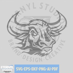 Bulls Mascot SVG PNG, Bull, School Mascot, Football Mascot, Sports Mascot, Sports Cartoon Mascot, Digital Download SVG, Vector, Cricut