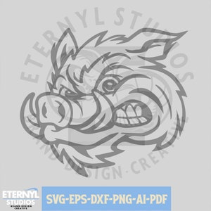 Razorback Mascot SVG PNG, Hogs svg, Hawgs, Razorbacks, Świnie, Dziki, Maskotka sportowa, Maskotka szkolna, Natychmiastowe pobieranie SVG, Wektor, Cricut, dxf