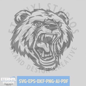 Orso mascotte SVG PNG, mascotte originale Premium, orsi, Grizzlies, Ursus, mascotte della scuola, mascotte sportiva, download istantaneo SVG, vettore