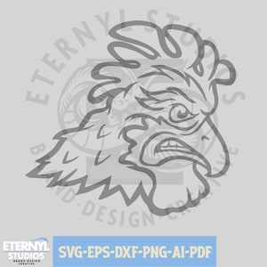 Hahn Maskottchen svg, png, Kampfhähne, Huhn, Vogel, Höllendrachen, Schulmaskottchen, Teammaskottchen, Sportmaskottchen, Sofort Download, Vektor