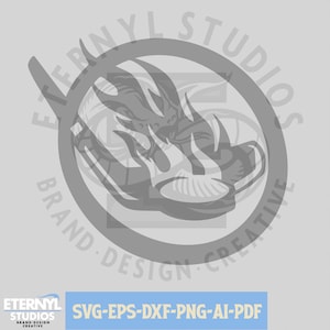 Ice Hockey Slapshot SVG Clipart: Flames Design (Digital Download)