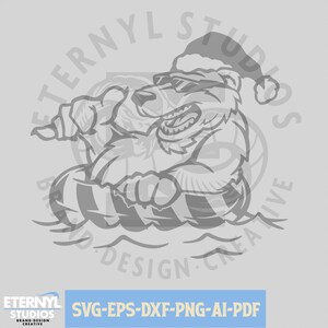 Eisbär Weihnachten SVG PNG, Premium Original Maskottchen, Weihnachtsmann Eisbär, Eisbär mit Getränk, Eisbär Fahrradschlauch, Instant Download SVG