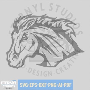 Mustang Mascot SVG PNG, Premium Original Mascot, Mustangs, Broncos, Stallions, School Mascot, Sports Mascot, Instant Download SVG, Vector