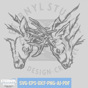Kampf Bucks SVG PNG, Bucks svg, Big Buck, Whitetail svg, Buck Maskottchen, Hirsch geschnitten Datei, digitaler Download SVG, Whitetail svg, Hirsch Clipart