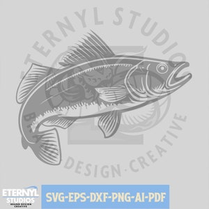 Snoekbaarzen SVG PNG, Wall-eye, Vissen SVG, Snoekbaarzen Clipart, Snoekbaarzen gesneden bestand, digitale download, vis gesneden bestand, gele snoek, gele pickerel