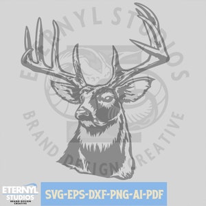 ビッグバックSVG：オジロジカのカットファイル（デジタルダウンロード）
