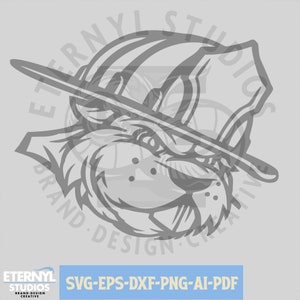 Firefighter Beaver Mascot SVG PNG: Cartoon Vector Cut Files (Digital Download)