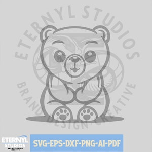 Cute Bear SVG PNG, Baby Bear, Teddy svg, Stuffed Bear, Bear Cub, Bear svg, Bear Cut File, Instant Download, Teddybear, Bear clipart, laser