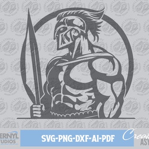 Spartan Warrior Logo: Trojan Mascot Vector (Digital Download)