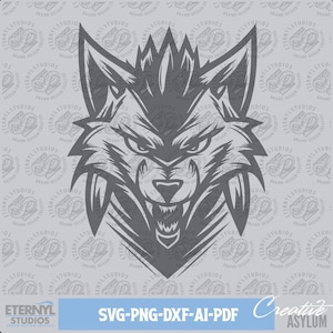 Wolf Head SVG PNG: Timber Wolf Art, Logo, Tattoo (Digital Download)