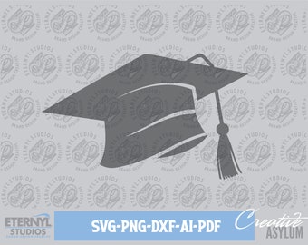 Graduation Cap SVG, png, dxf, ai Cut File (Digital Download)
