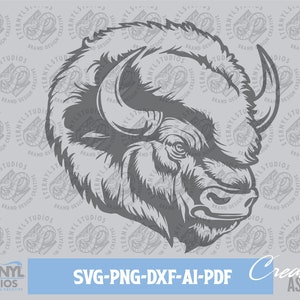 Buffalo SVG PNG, American Bison, Buffalo Mascot, Buffalo Logo, Bison, Instant Digital Download, Cut File, Cricut, Cameo, Laser File,CNC File