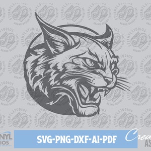 Wildcats SVG PNG, Wildcat Mascot, Bobcats, Bobcat Logo, Wildcat clipart, School Mascot, Lynx, Ocelot, Cut-files, Instant Download, Vector