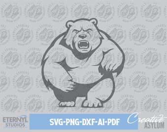 Angry Bear Mascot Vector Art: Sports Logo (Digital Download)