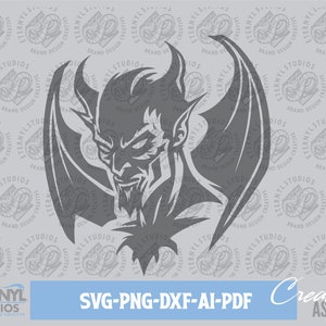 Devil SVG PNG, Instant Download, Devil Logo, Devil Mascot, Demon, Devil Tattoo, Hell, Scary Logo, Horror Art, vector, Cut File, Vector File