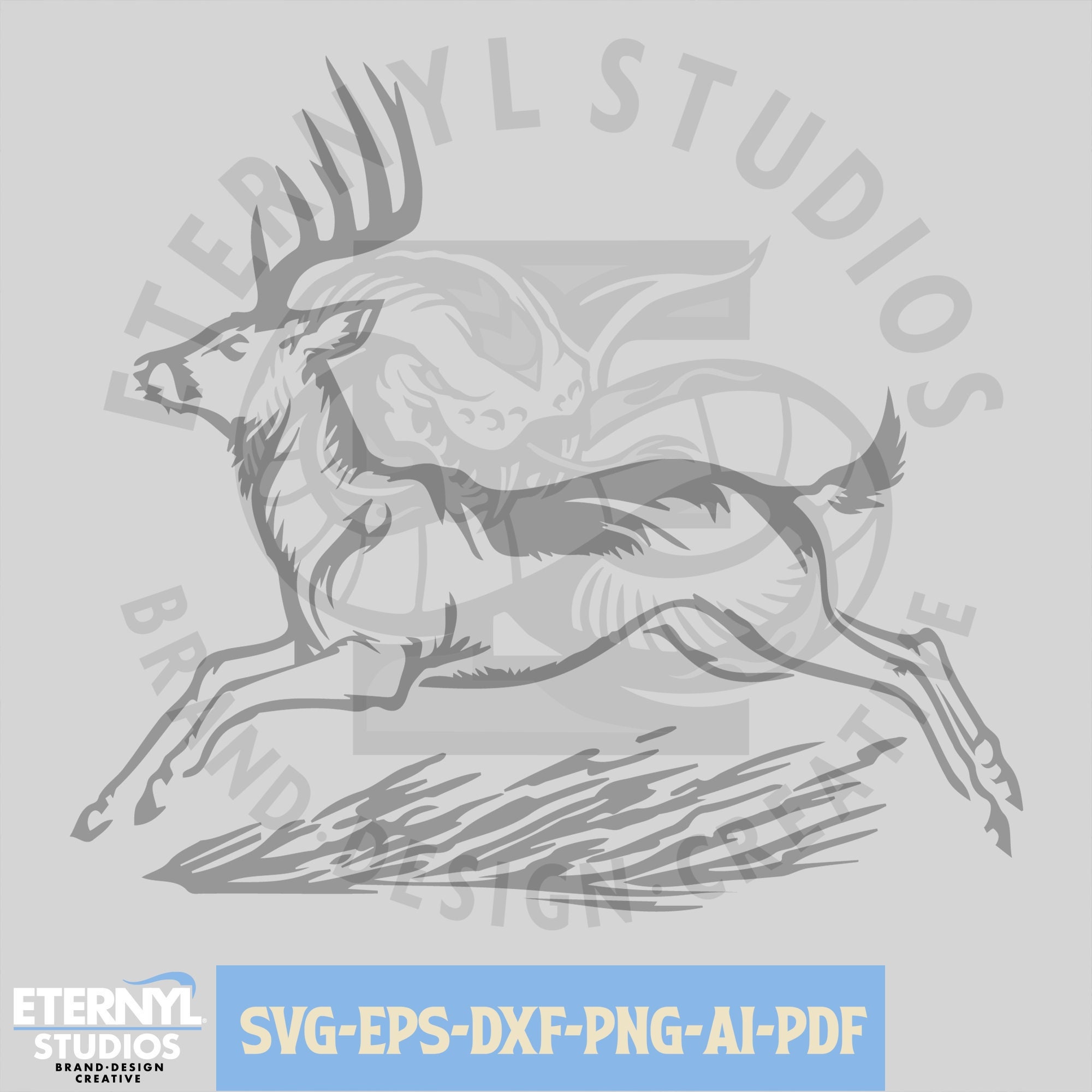 Whitetail Buck SVG: Big Rack Deer Clipart, Hunting Outdoors Cut File ...