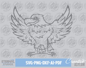 Eagle Mascot SVG PNG: Patriotic School Design (Digital Download)
