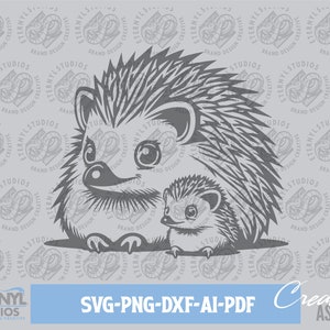 Mom and Baby Hedgehog SVG PNG, Hedgehog, Baby Hedgehog, Mother, Mom, Mother's Day, Cute Hedgehog, Digital Download, Cut File, Cricut, Cameo