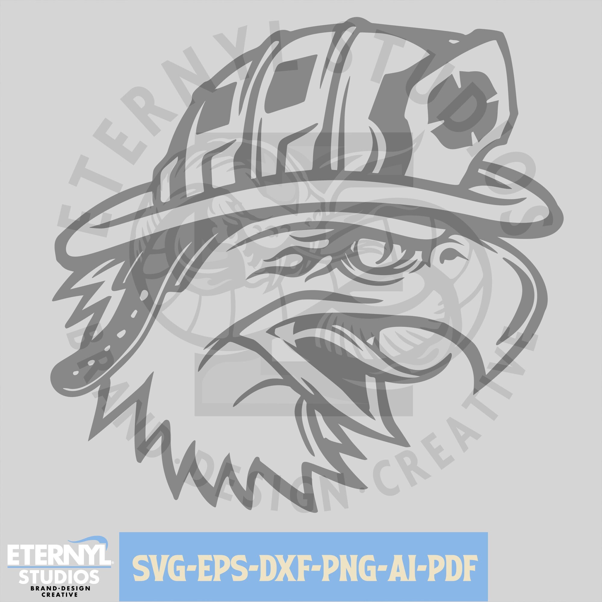 Firefighter Eagle Mascot SVG PNG Firefighter SVG Firefighter Etsy