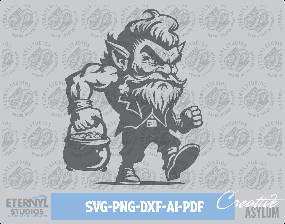Grumpy Leprechaun SVG: St. Patrick's Day Pot of Gold (digital Download ...
