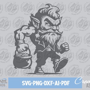 Grumpy Leprechaun SVG: St. Patrick&#39;s Day Pot of Gold (Digital Download)
