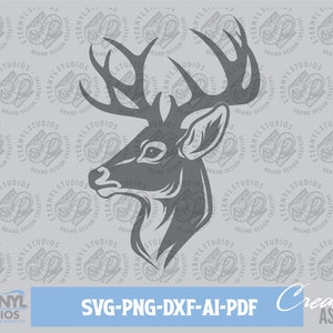 Buck SVG PNG: Whitetail Deer Hunting Cut File (Digital Download)