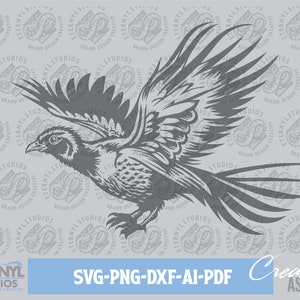 Pheasant SVG PNG: Game Bird Cut File (Digital Download)