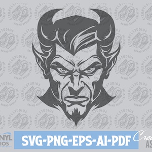 Devil SVG PNG, Scary Clipart, Halloween, Instant Digital Download, Cool Devil, Demon, Spooky, Scary Art, Cut File, Silhouette, Cricut, Cameo