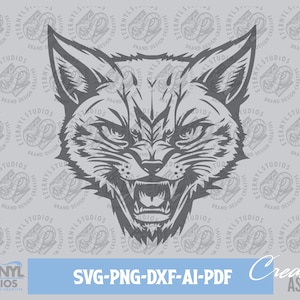 Wildcats SVG PNG, Wildcat Mascot, Bobcats, Bobcat Logo, Wildcat clipart, School Mascot, Lynx, Ocelot, Cut-files, Instant Download, Vector