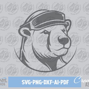 Bear SVG PNG, Polar Bear, Golf Bear, Tennis Bear, Sports Bear, Bear Logo, Bear Mascot, Business Bear, Vector Art, Digital Download, Cut File