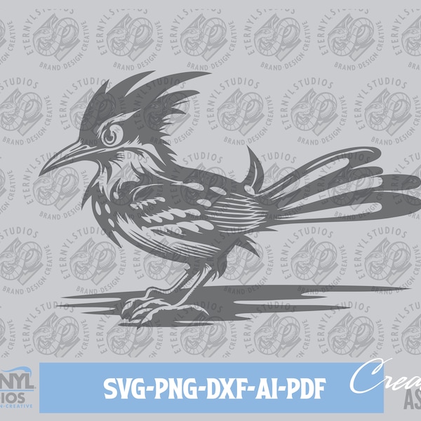 Roadrunner SVG PNG, chaparral, Roadrunner Mascot, Digital Download, Southwestern Clipart, Cut File, Silhouette, Cricut, Cameo