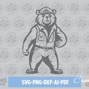 Bear Ranger SVG PNG, Forest Ranger, Scout, Scout Bear, Boy Scout Bear, Park Ranger, Bear Mascot, Vector Art, Digital Download, Cut File