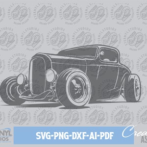 Hot Rod SVG PNG, Rat Rod, Roadster, Old Car, Auto Show logo, Vintage Auto, Digital Download, Cut File, Silhouette, Cricut, Cameo, Laser, CNC