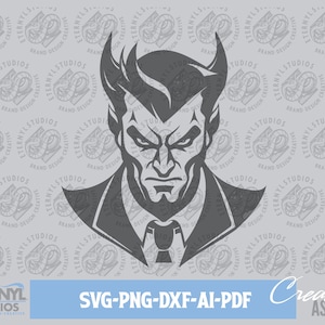 Devil SVG PNG, Scary Clipart, Halloween, Instant Digital Download, Cool Devil, Demon, Spooky, Scary Art, Cut File, Silhouette, Cricut, Cameo