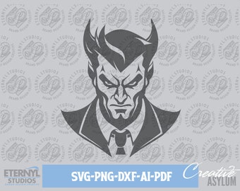 Devil SVG PNG, Scary Clipart, Halloween, Instant Digital Download, Cool Devil, Demon, Spooky, Scary Art, Cut File, Silhouette, Cricut, Cameo