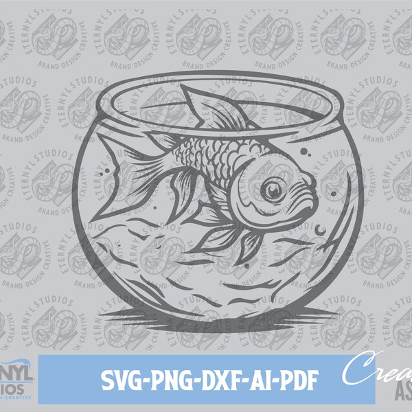 Goldfish SVG PNG, Pet Fish, Goldfish Clipart, Fish logo, Fishbowl, Classroom Pet, Goldfish svg, Digital Download, Cut file, School Mascot,