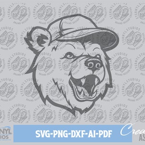 Bear SVG PNG, Polar Bear, Brown Bear, Black Bear, Sports Bear, Bear Logo, Bear Mascot, Tough Bear, Vector Art, Digital Download, Cut File