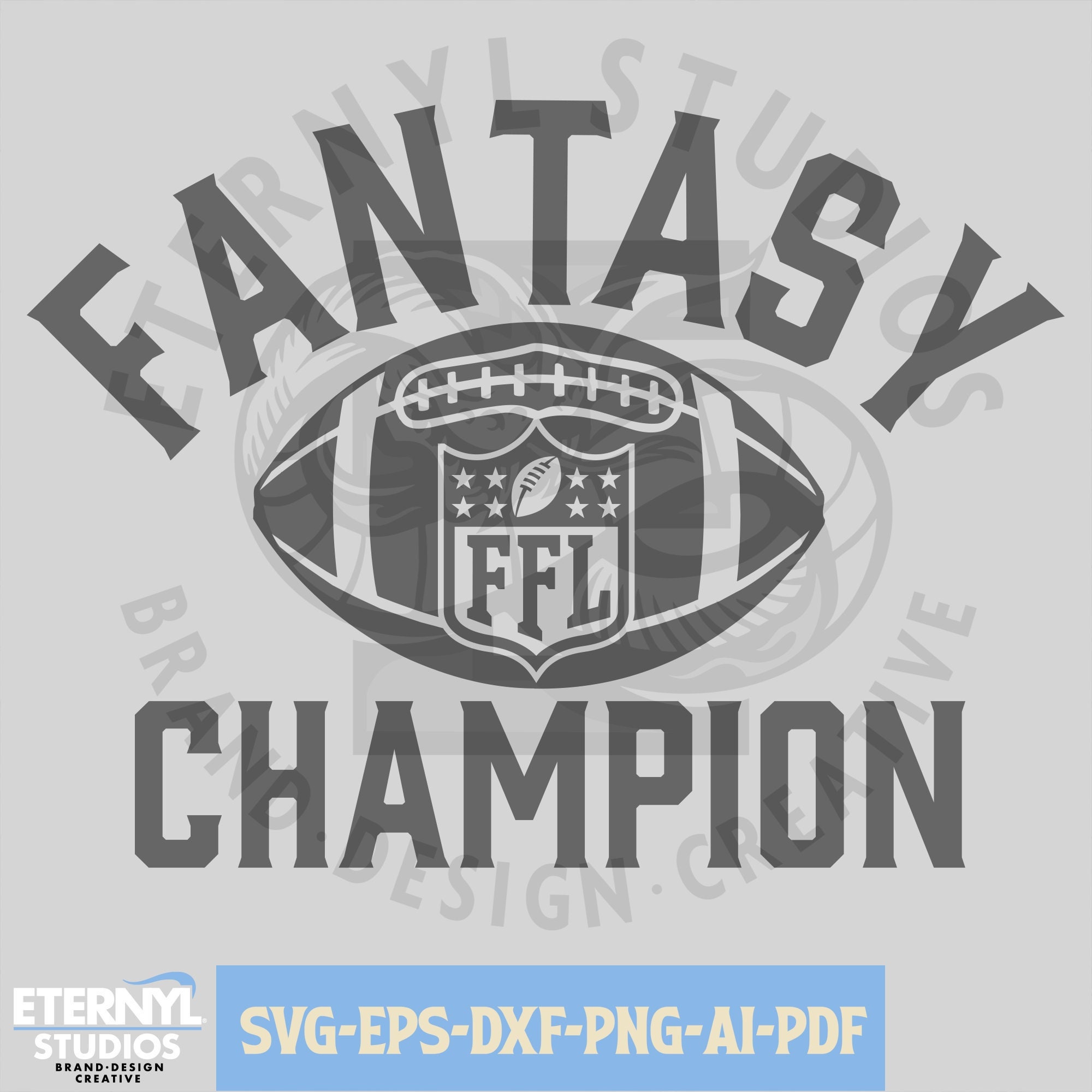 Fantasy Football Champion K Football SVG PNG Vector Etsy